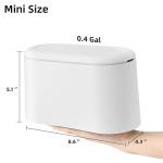 SUBEKYU Mini Trash Can with Lid, White