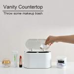 SUBEKYU Mini Trash Can with Lid, White