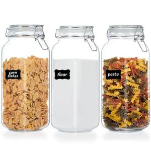 Vtopmart 78oz Glass Food Storage Jars - 3 Pack