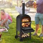 Wood Fired Outdoor Pizza Oven with Waterproof Cover