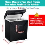 Waterproof Black Chest Freezer Cover with Zipper Pocket