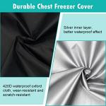 Waterproof Black Chest Freezer Cover with Zipper Pocket