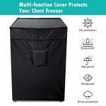 Waterproof Black Chest Freezer Cover with Zipper Pocket