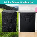 Waterproof Black Chest Freezer Cover with Zipper Pocket