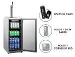 HCK 15" 2-in-1 Kegerator and Outdoor Fridge
