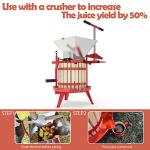 Fruit Wine Cider Press with Solid Wood Basket