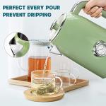 SUSTEAS Retro Green Electric Kettle with Thermometer