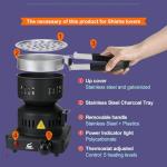 Electric Charcoal Starter with Tongs and Longer Cord