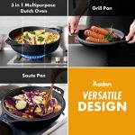 Bruntmor 2-in-1 Cast Iron Dutch Oven and Grill Pan