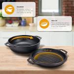 Bruntmor 2-in-1 Cast Iron Dutch Oven and Grill Pan