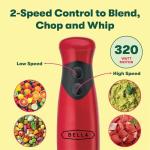 BELLA Hand Blender with Whisk - Portable Mixer
