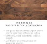 Ironwood Gourmet End Grain Acacia Chef's Board 14