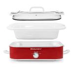 Elite Gourmet 3.5Qt Casserole Slow Cooker, Red