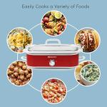 Elite Gourmet 3.5Qt Casserole Slow Cooker, Red