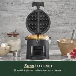 Cuisinart Round Flip Belgian Waffle Maker, Black/Silver