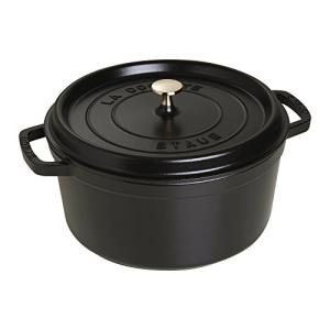STAUB 7qt Round Cast Iron Dutch Oven - Black