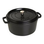 STAUB 7qt Round Cast Iron Dutch Oven - Black