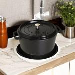 STAUB 7qt Round Cast Iron Dutch Oven - Black