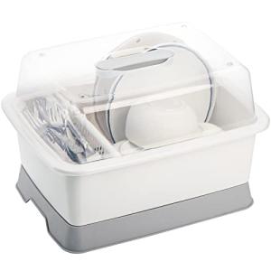 Plastic Dish Drying Rack with Drainboard and Cover
