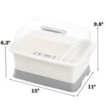 Plastic Dish Drying Rack with Drainboard and Cover