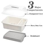 Plastic Dish Drying Rack with Drainboard and Cover
