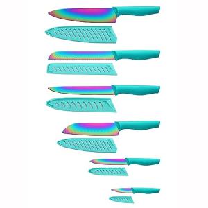 Marco Almond 12-Piece Rainbow Titanium Knife Set