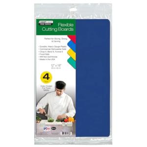 Multi-Color Flexible Plastic Cutting Board Mats 4 Pack