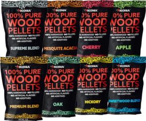 Kona Indoor Smoker Pellets Variety Pack, 8 Bags