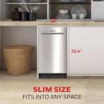 Honeywell 18-Inch Stainless Steel Dishwasher with 8 Settings