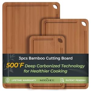 Keechee Bamboo Cutting Board with Juice Grooves