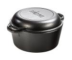 Lodge 5 Quart Cast Iron Double Dutch Oven