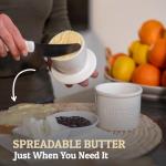 PriorityChef Ceramic Butter Crock with Lid, White