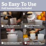 PriorityChef Ceramic Butter Crock with Lid, White