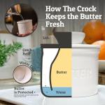 PriorityChef Ceramic Butter Crock with Lid, White