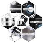 Aucma 6.5QT Stand Mixer with Dough Hook, Black