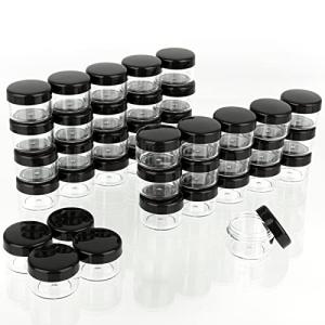 50pcs Black Makeup Sample Jars with Lids