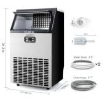EUHOMY 150lbs/24H Stainless Steel Ice Maker