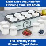 8 Glass Yogurt Jars with Lids - BPA Free
