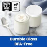 8 Glass Yogurt Jars with Lids - BPA Free