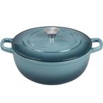 Flavehc 3.8 qt Slateblue Cast Iron Dutch Oven