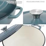 Flavehc 3.8 qt Slateblue Cast Iron Dutch Oven