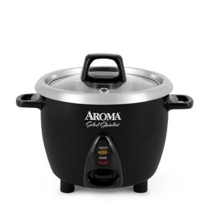 Aroma Stainless Steel Rice Cooker & Warmer, 3-Cup