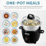 Aroma Stainless Steel Rice Cooker & Warmer, 3-Cup