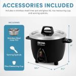 Aroma Stainless Steel Rice Cooker & Warmer, 3-Cup