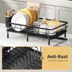 Expandable Dish Drying Rack with Bamboo Cover