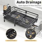 Expandable Dish Drying Rack with Bamboo Cover
