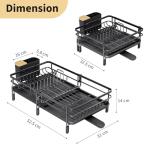 Expandable Dish Drying Rack with Bamboo Cover