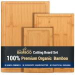 Hiware Bamboo Cutting Board Set with Juice Groove