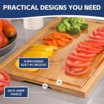 Hiware Bamboo Cutting Board Set with Juice Groove