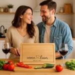 Personalized Engraved Cutting Board for Couples